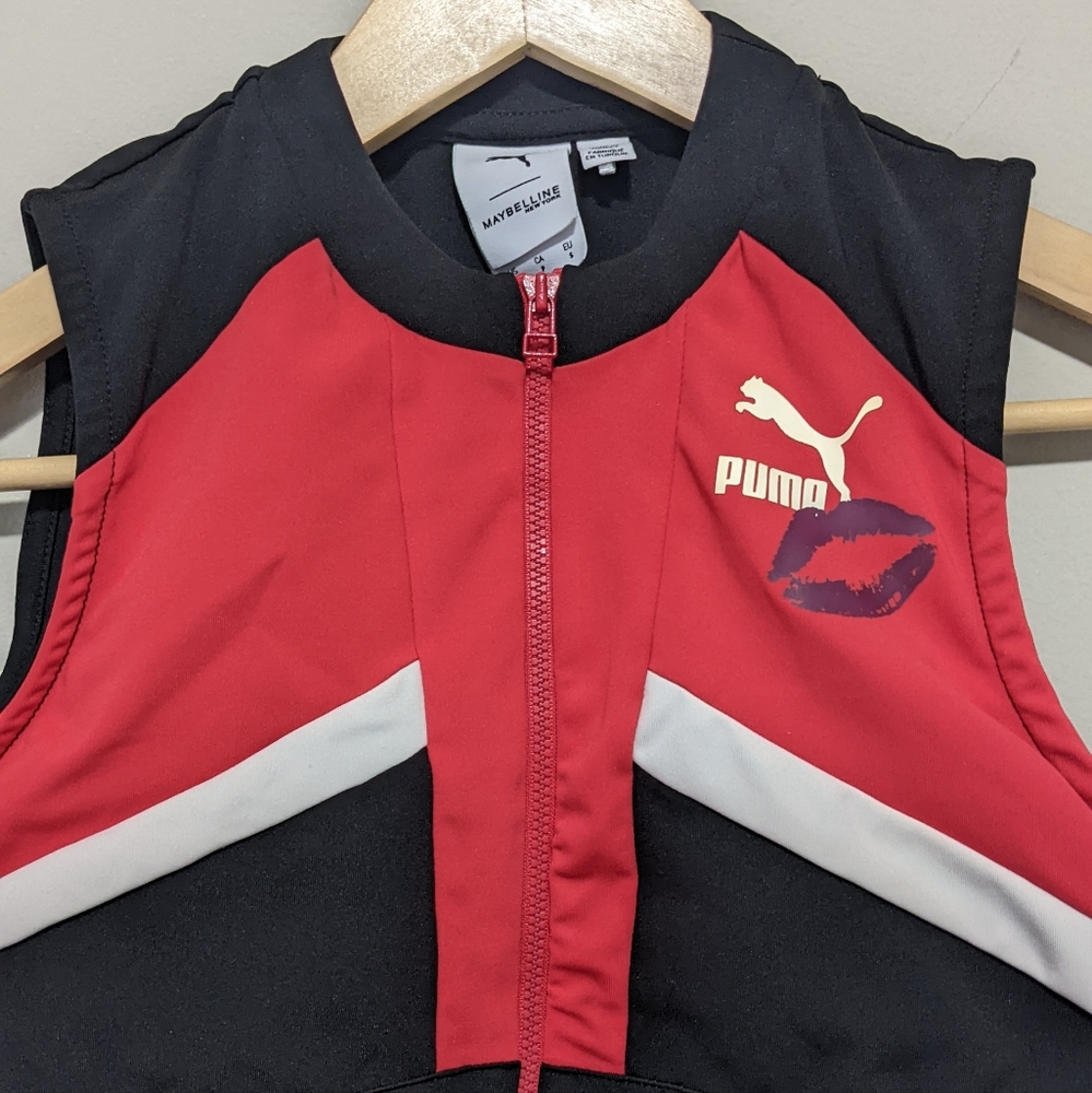 Puma X Maybelline Color Block Zip Up Crop Top - image 4